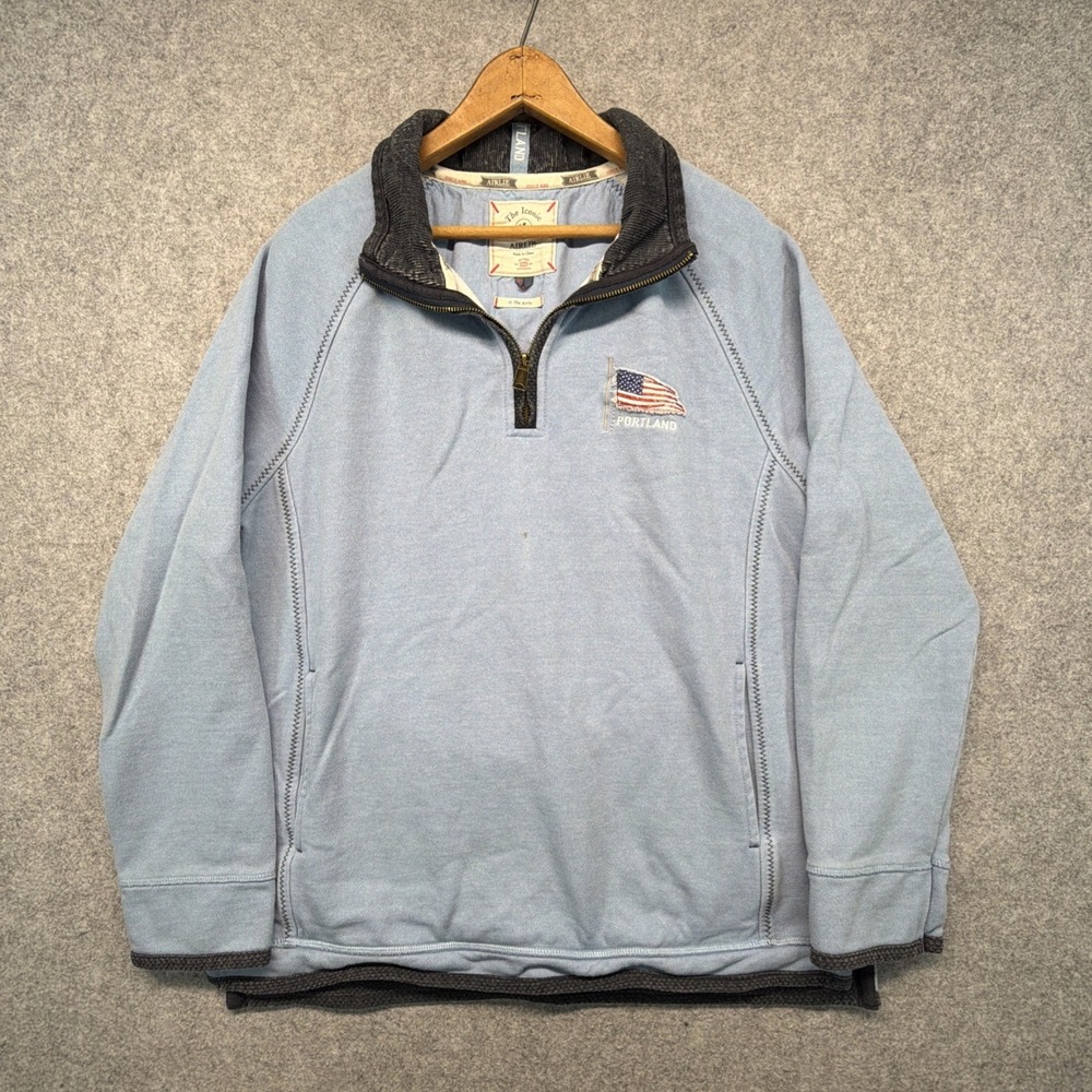 Fat Face Airlie Portland Oregon Men's  Blue 1/4 Zip Neck Pullover Sweater Small